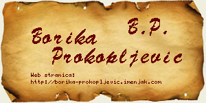 Borika Prokopljević vizit kartica